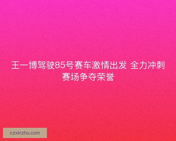王一博驾驶85号赛车激情出发 全力冲刺赛场争夺荣誉